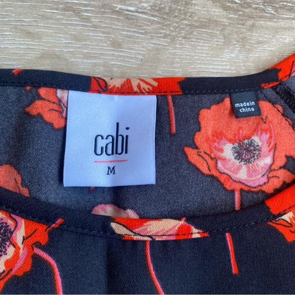 Cabi 3251 Flanders Poppy shirt blouse split back size medium - Picture 7 of 10